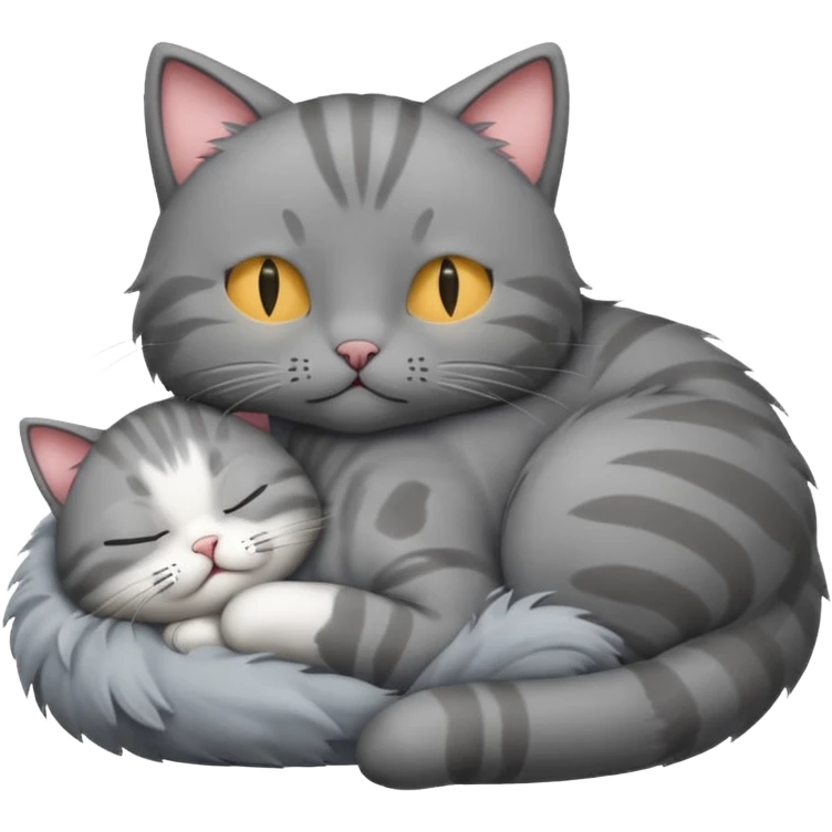 Gray cat with sleeping z’s emoji