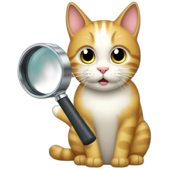 cat searching with a magnifier glass emoji