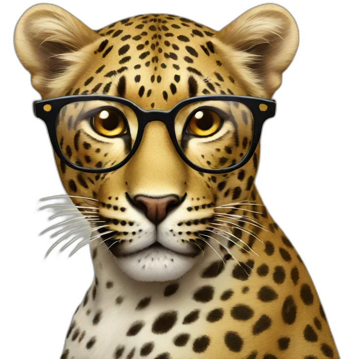 leopard glasses emoji