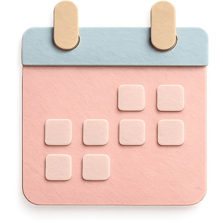 soft pastel cozy calendar box with subtle shadow for bullet journal emoji