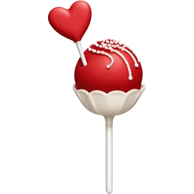 a red Valentine’s Day cake pop from starbucks emoji