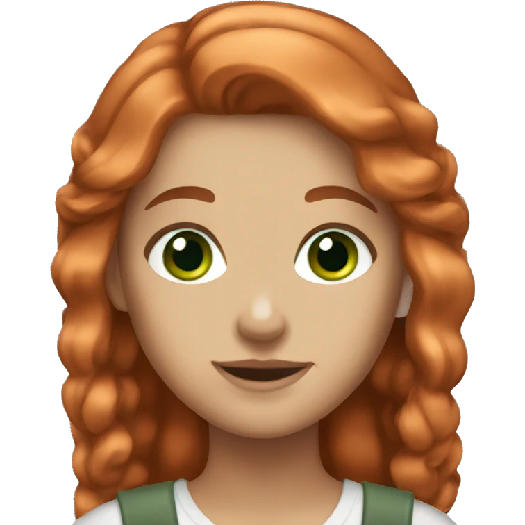 Copper hair girl green eyes emoji