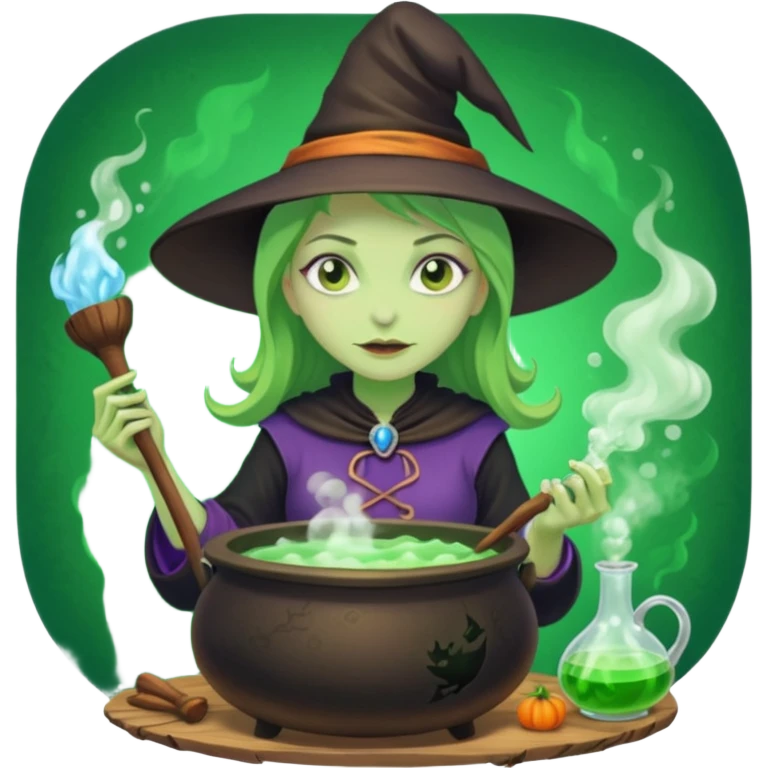 green witch cooking potion emoji