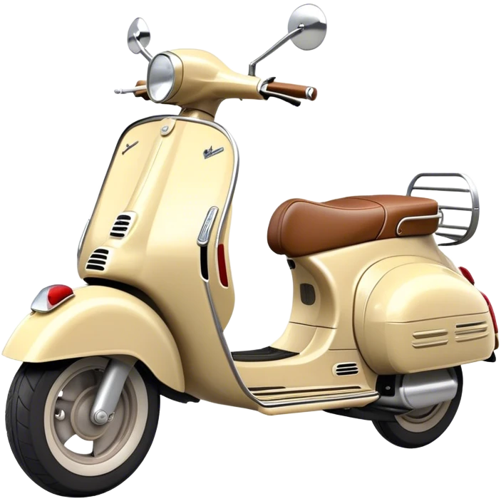 Cinematic Realistic Vespa Pop Culture Emoji, depicted as a sleek vintage scooter symbolizing Italian style rendered with dynamic detail and retro lighting. emoji