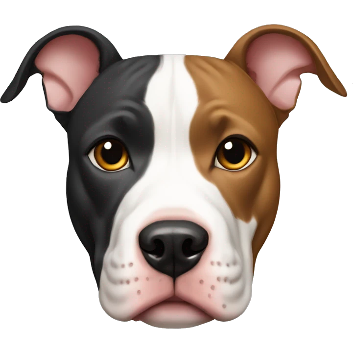 tri color pitbull with cropped ears emoji
