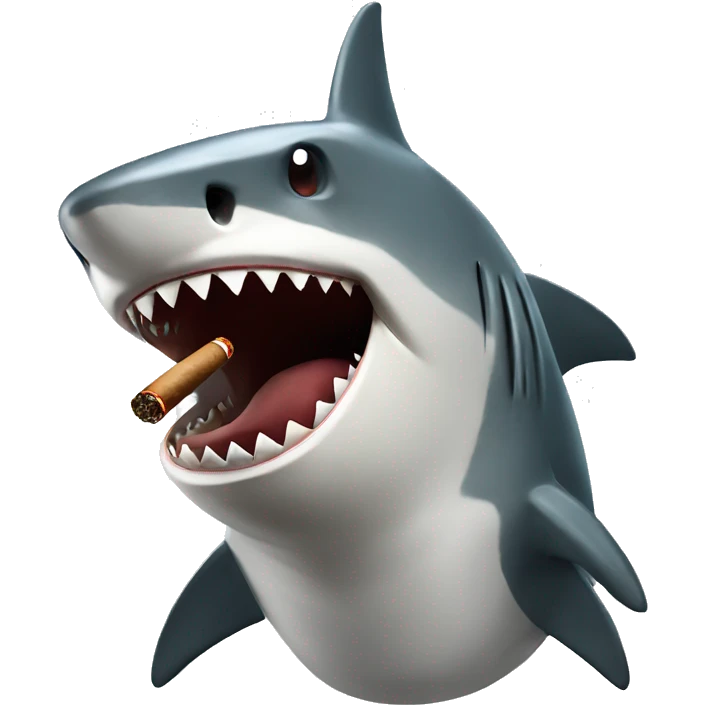 Shark smoking a cigar emoji