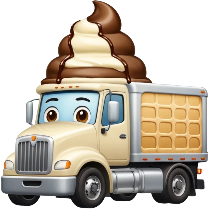Ice cream driving a truck emoji
