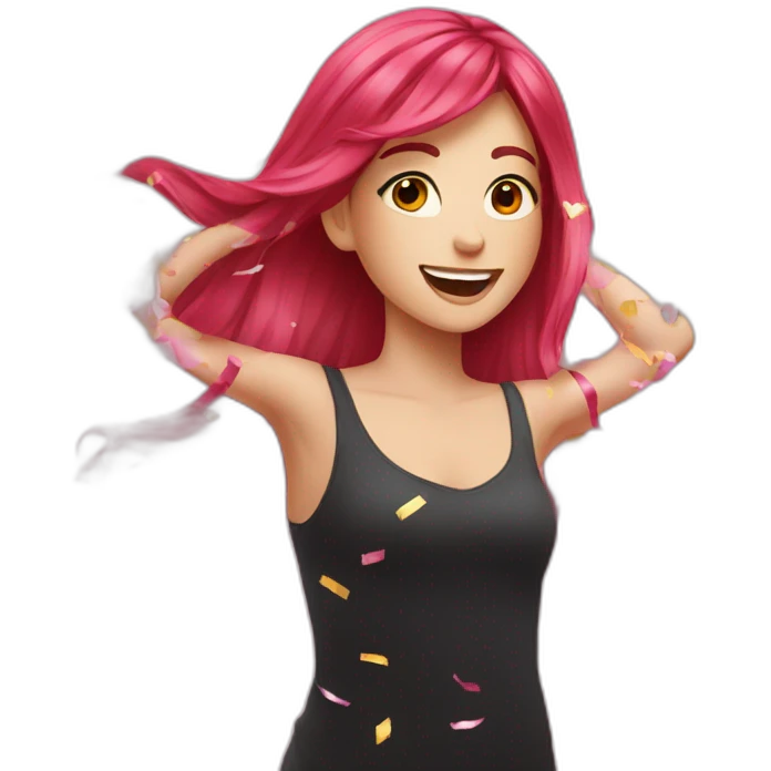 girl-long-straight-rosered-hair-throwing-confetti emoji