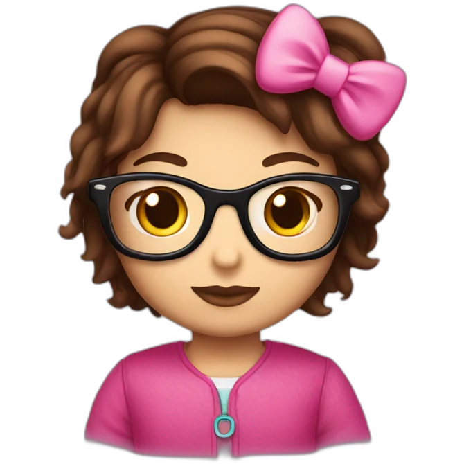 Hello kitty brune avec des lunettes  emoji