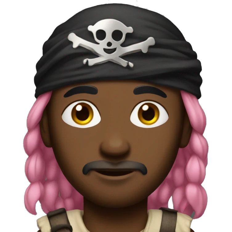 fully black somali pirate with pink hair emoji