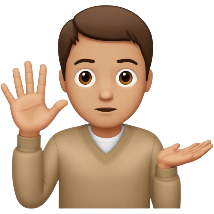 Make someone shrugging make it a guy and on the left hand put a 6 there and 7 on the other  emoji