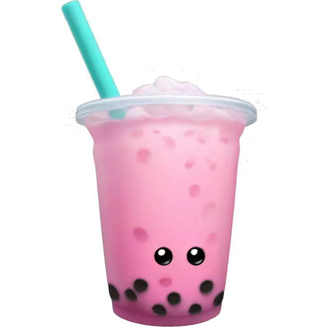 Pink boba tea emoji