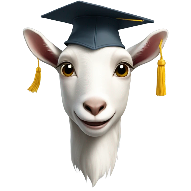 smirking goat with graduation hat emoji