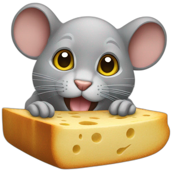 chat qui mange une souris emoji