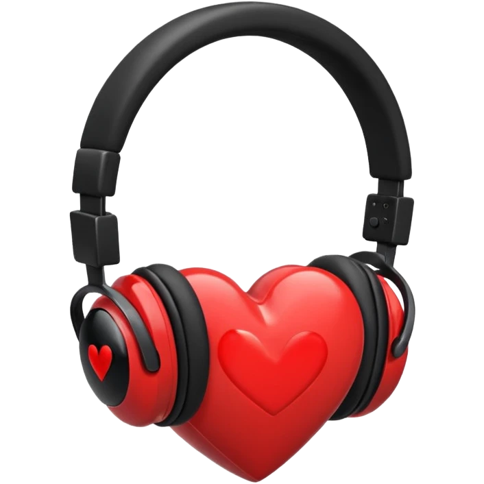 heart with a black headphone emoji