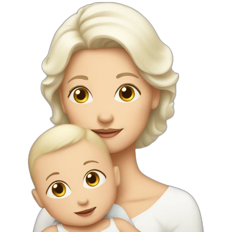 White mother baby emoji