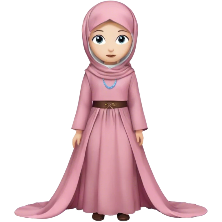 Turkish beautiful finish Konya girl blue eyes with hijab and floor length long tail Sakura design dress emoji