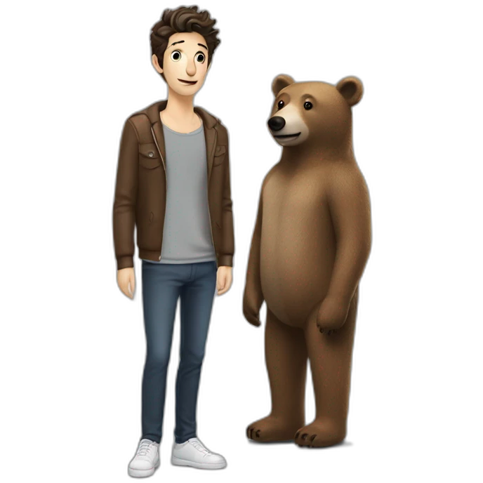 Pierre Niney with bear emoji