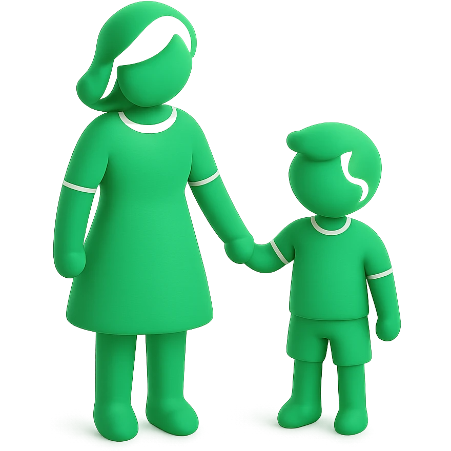 mother and son holding hands emoji