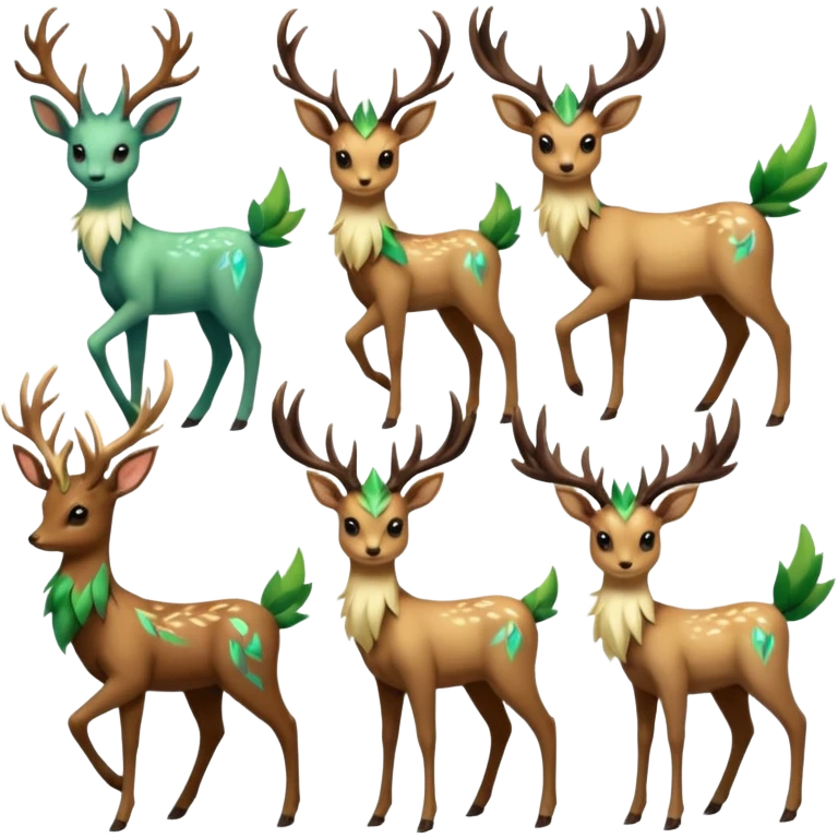 Xerneas-Sawsbuck-Deerling-Leafeon-Amaura-Virizion-fusion (full body) emoji