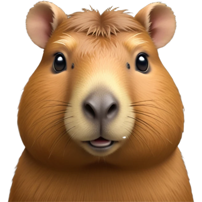 cinematic-noble-capybara-portrait-emoji,-poised-and-serene,-with-a-robust,-rounded-build-covered-in-soft,-earthy-fur-and-gentle,-wise-eyes,-simplified-yet-sharp-and-sophisticated-features,-highly-detailed,-glowing-with-a-warm,-natural-glow -simplified-yet-realistic head tilted confidently staring at the camera in a comical way emoji