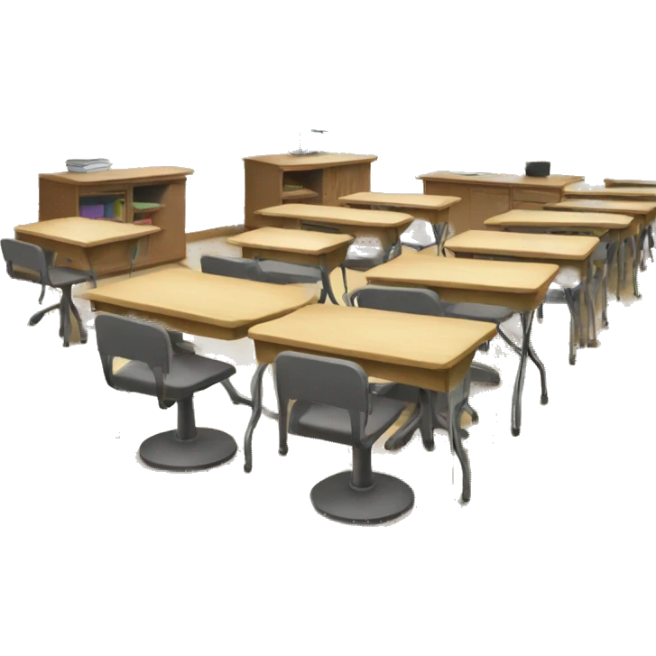 classroom desk tables and chairs emoji