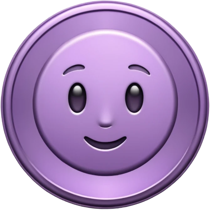 I need you to recreate this image exactly as is but make the color of the coin a ver light purple hue give me three options with different hues of purple emoji
