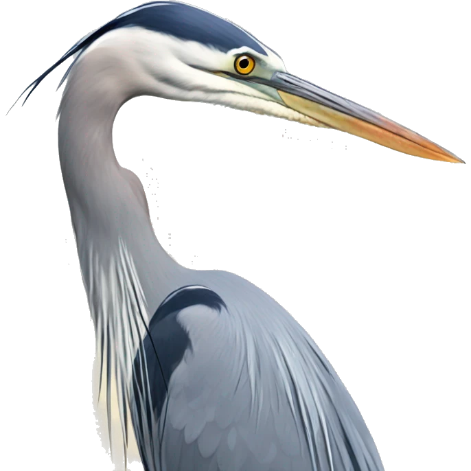 great blue heron with limited detail png image less than 150kb emoji