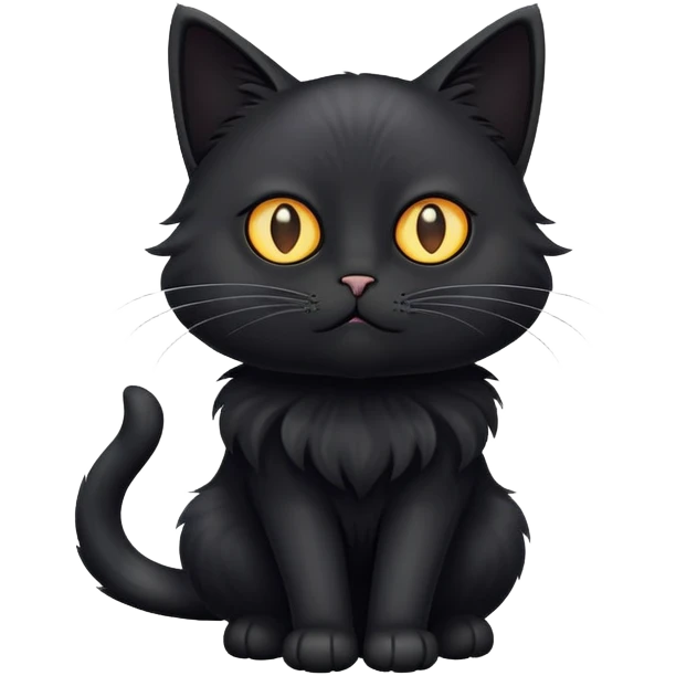 Dizzy full body black cat emoji