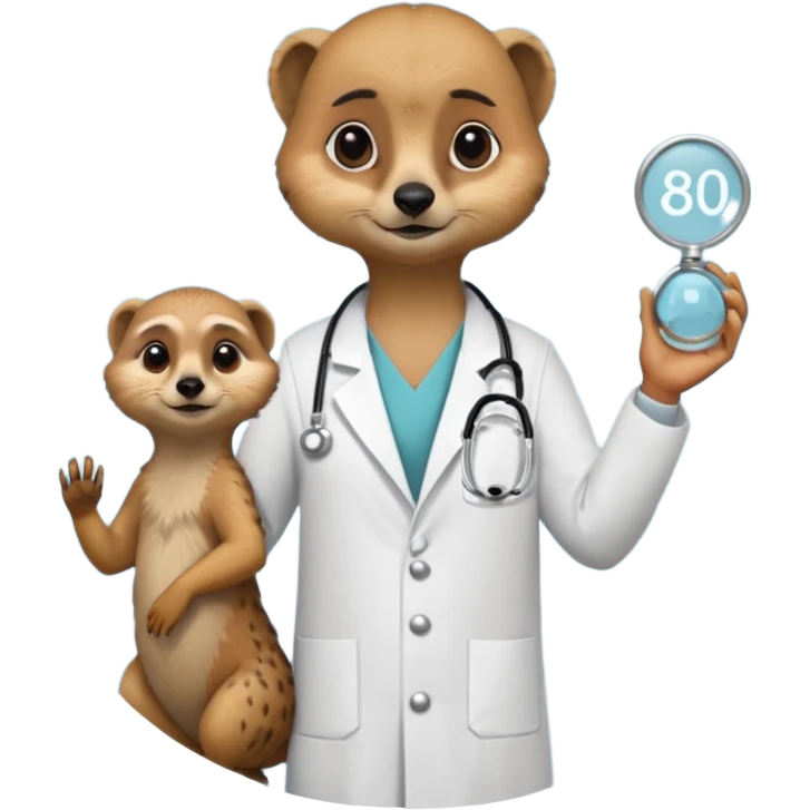 Suricate médecin avec écris "805" et "promo 2025-2030" avec un cercle rond au fnd emoji