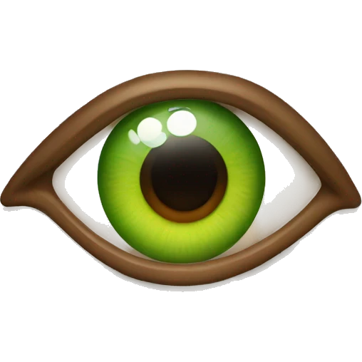 Green brown eye emoji