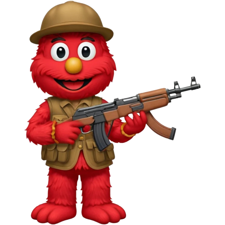 elmo with an AK47 emoji