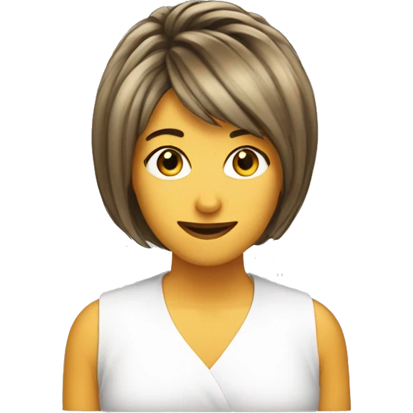 the Rachel haircut season 4, golden brown,  emoji