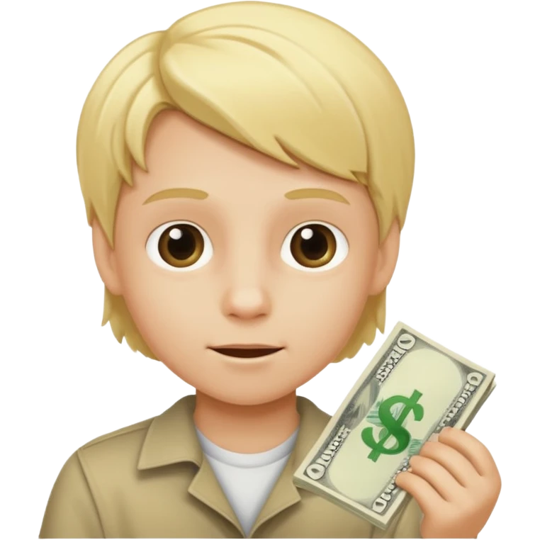 blonde kid spreading money emoji