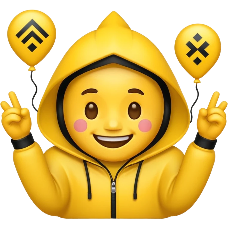 Celebration emoji with Binance logo emoji