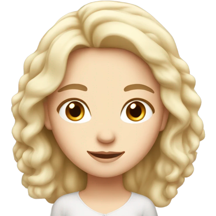 White Girl looking dreamily  emoji