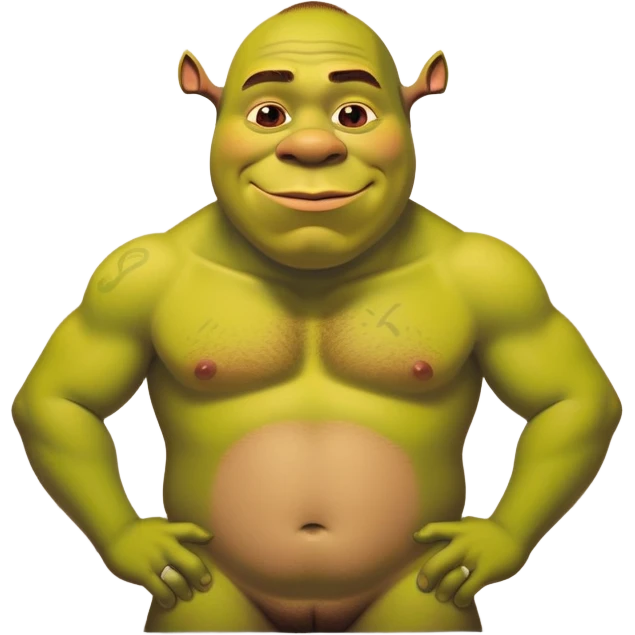 Голый шрек рисует граффити emoji