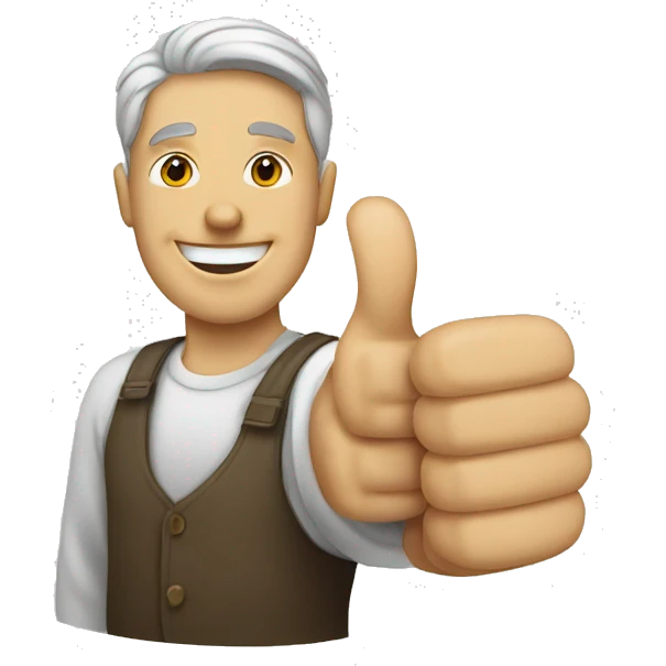 White man showing thumbs up emoji