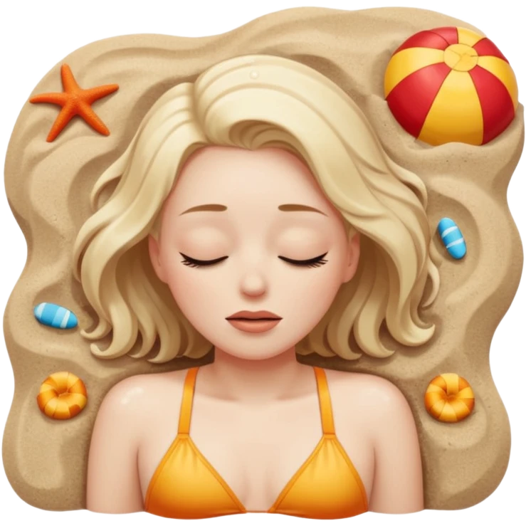 person dead with close eyes  in beach  emoji