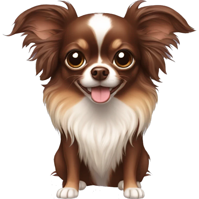 chocolate long haired chihuahua emoji