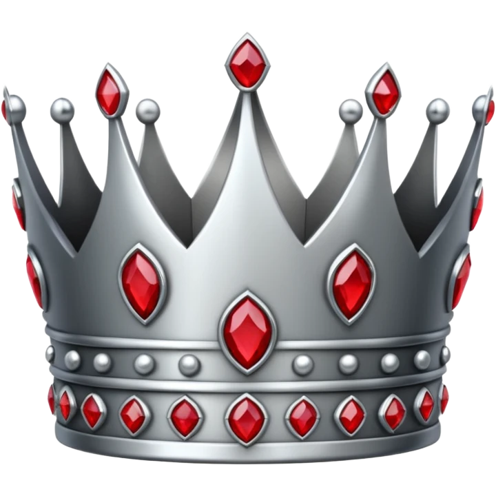 sliver crown with red gems emoji