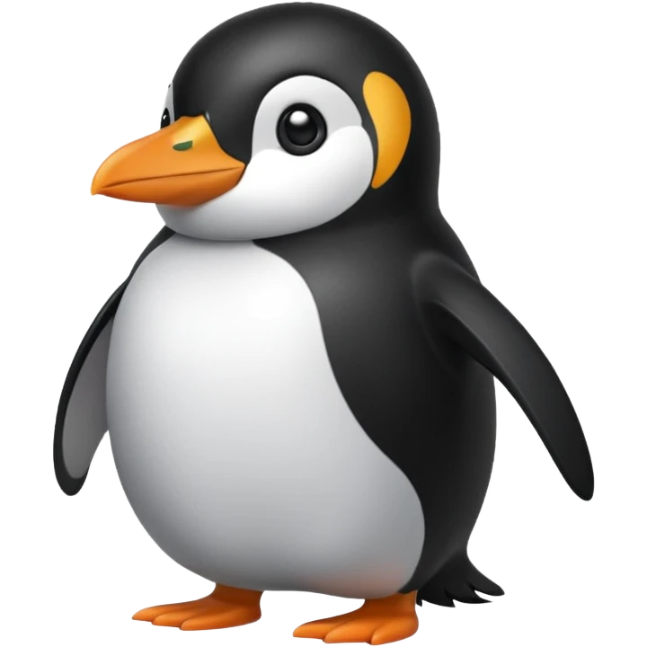 Siyah saçlı penguen emoji