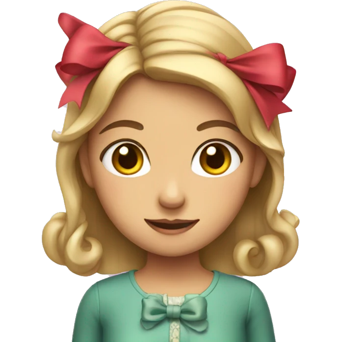 A girl with a bow emoji