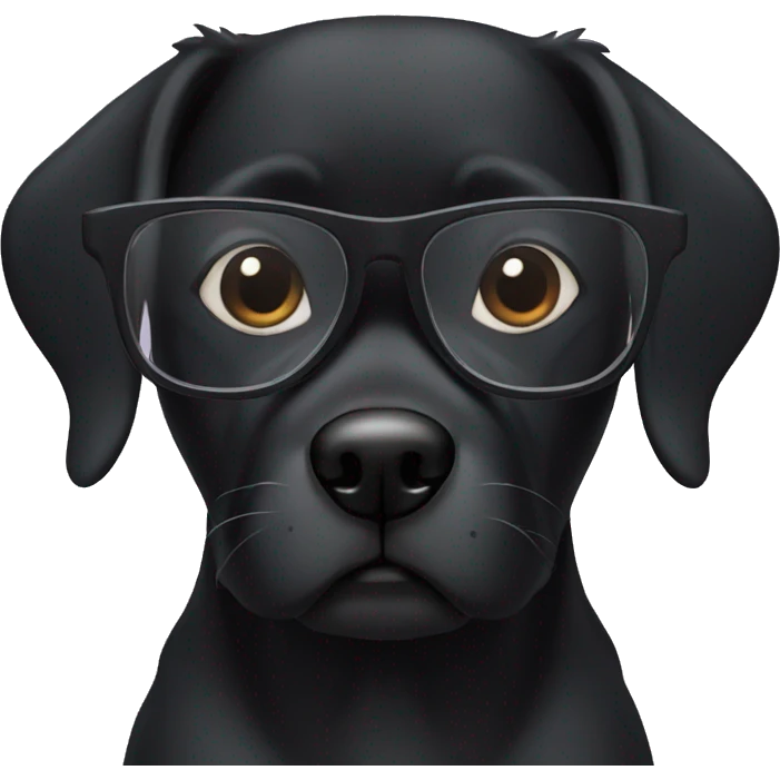 two black dog with glasses emoji