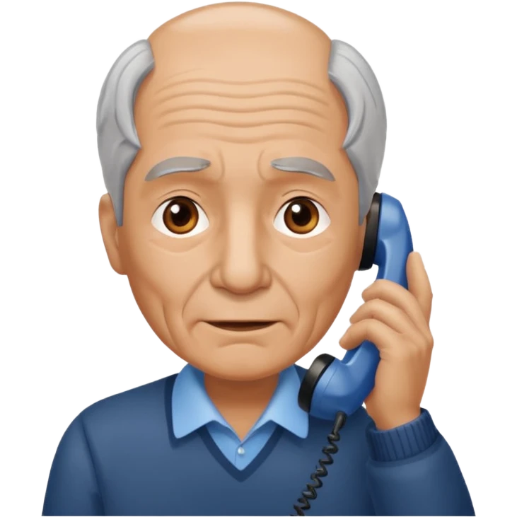 old man talking on the phone. emoji