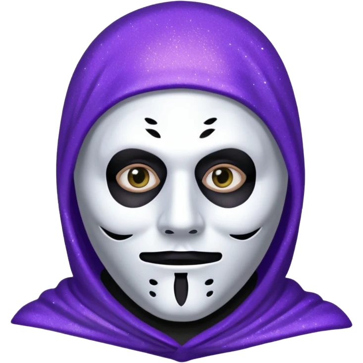 Glitter Purple and Cian police with ghostface mask emoji