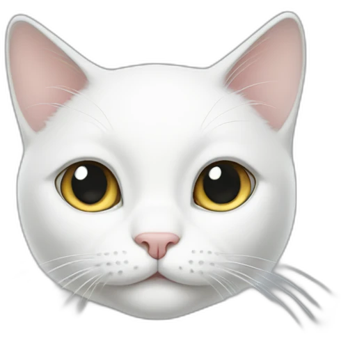 white cat with gray spot emoji