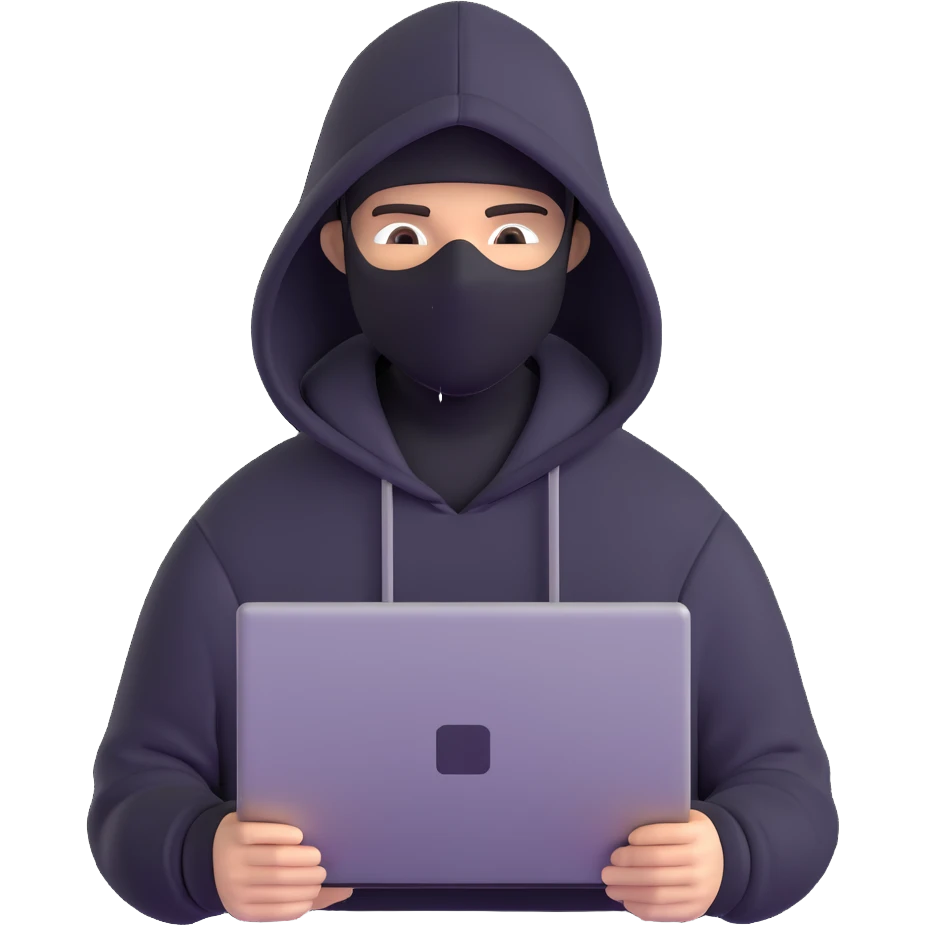 hacker with hoodie and laptop emoji