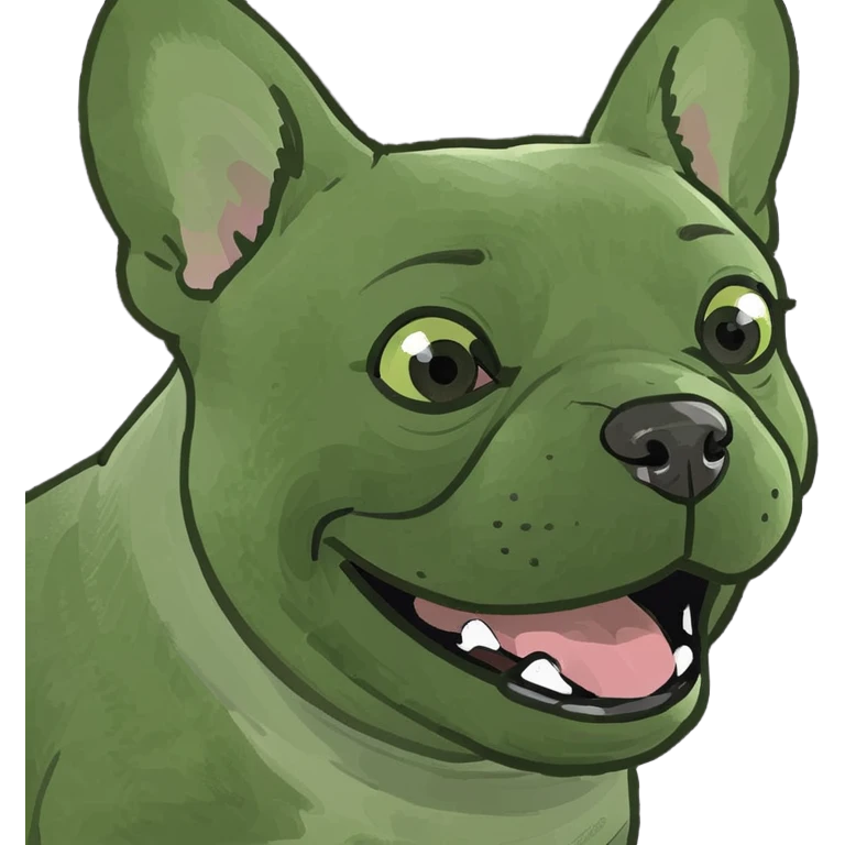 Frenchie smiling emoji