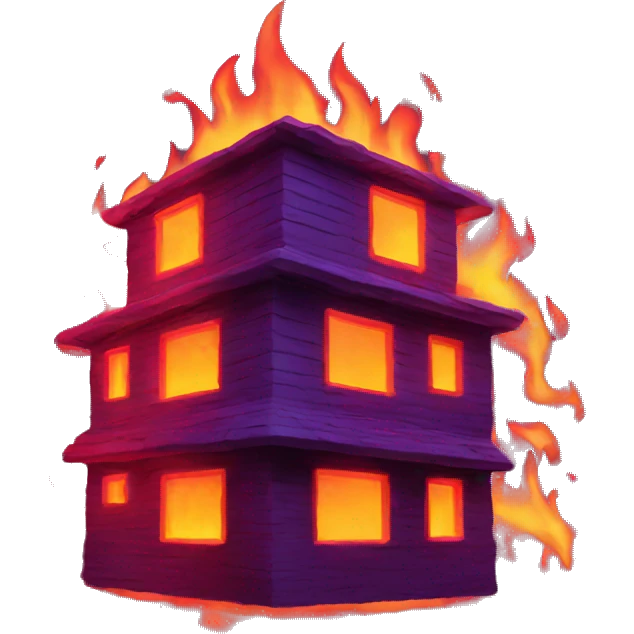 Fire in neon emoji